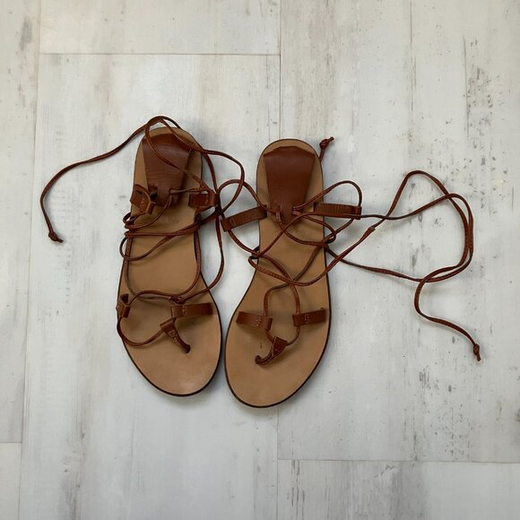 J. Crew Women's Brown/Tan Gladiator/Lace-up Sandals, Size 5 - Picture 2 of 3